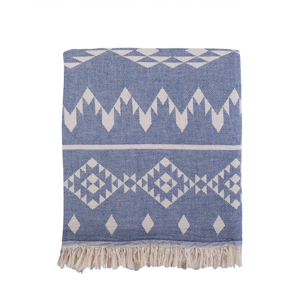 Kilim Knotty Beach Blanket - Denim