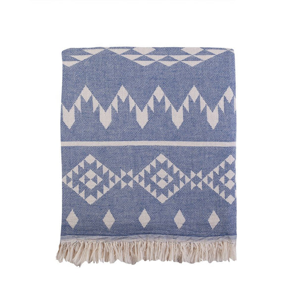 Kilim Knotty Beach Blanket - Denim
