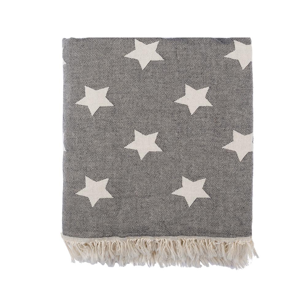 Oteki Knotty Turkish Towel - STAR Charcoal THROW