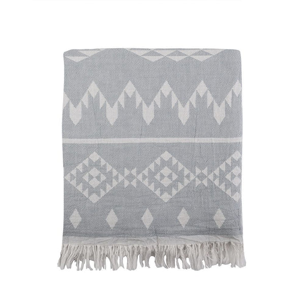 Kilim Knotty Beach Blanket - Grey - Knotty.com.au