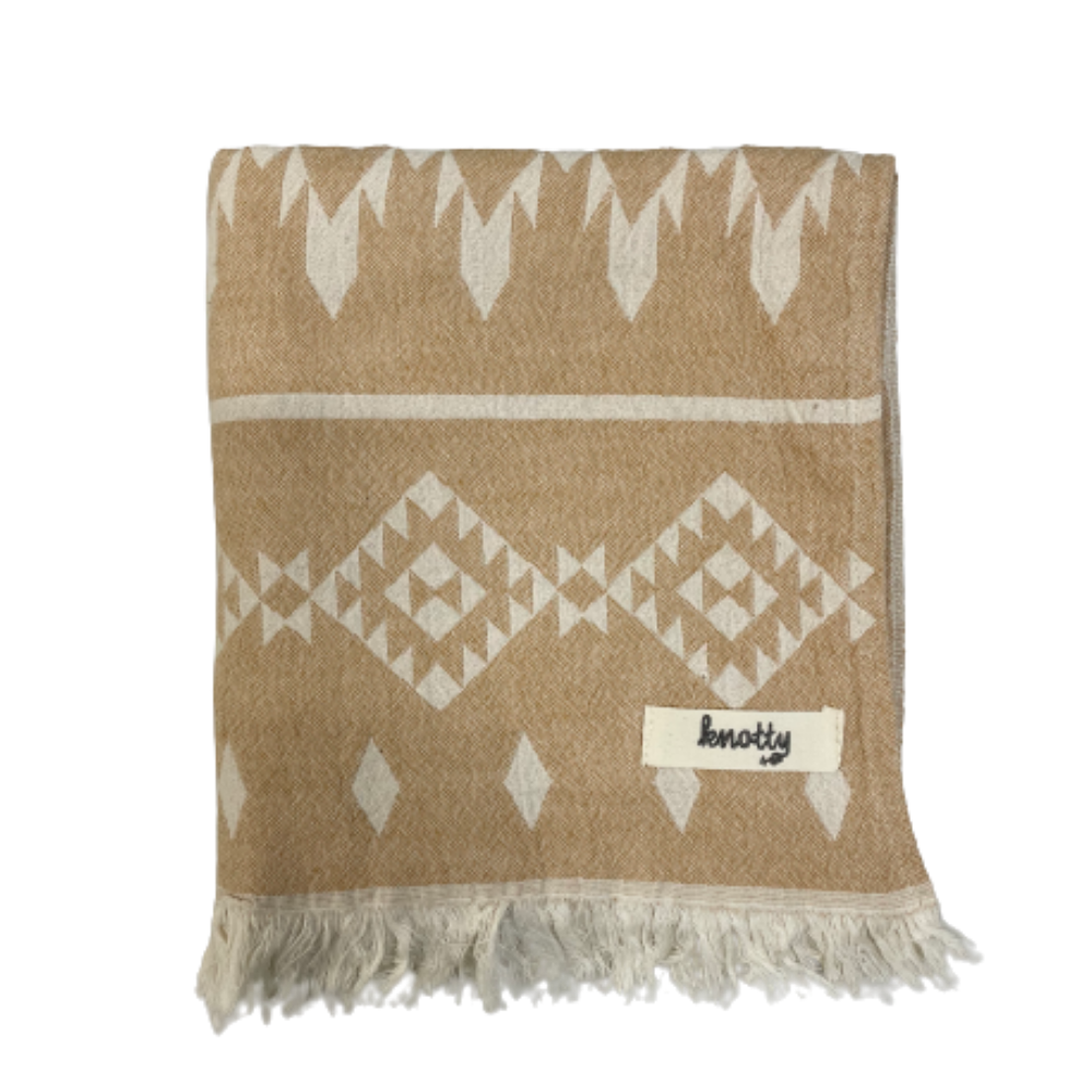 Kilim Knotty Beach Blanket - Mustard