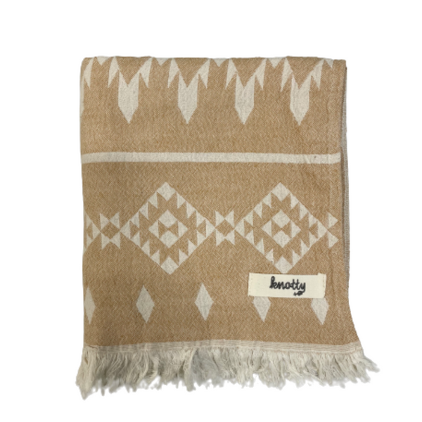 Kilim Knotty Beach Blanket - Mustard